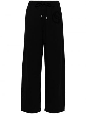 Bavlněné rovné kalhoty Stella Mccartney černé