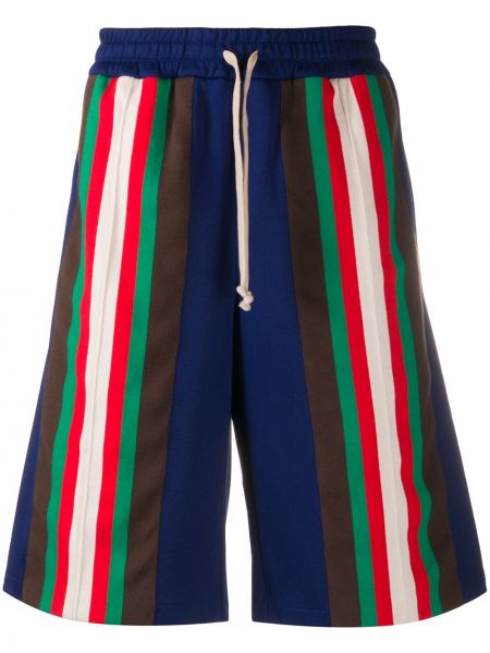 Pantalones cortos deportivos a rayas Gucci azul