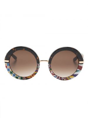Raštuotos gėlėtos akiniai nuo saulės Dolce & Gabbana Eyewear ruda