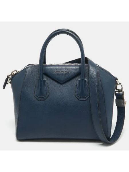 Shopperka skórzana Givenchy Pre-owned niebieska
