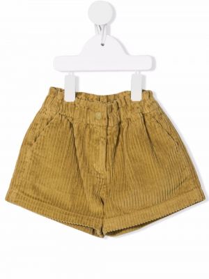 Kordfløyel shorts for jenter Knot gul