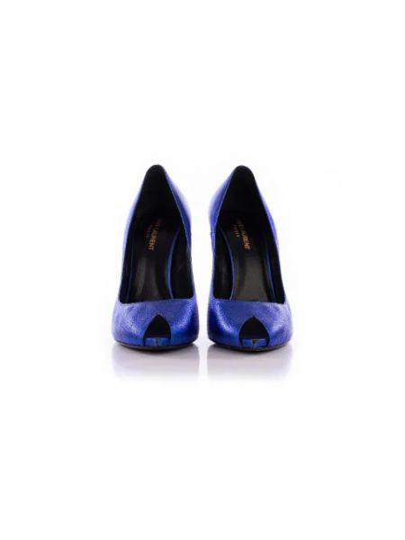 Retro calzado de cuero Yves Saint Laurent Vintage azul