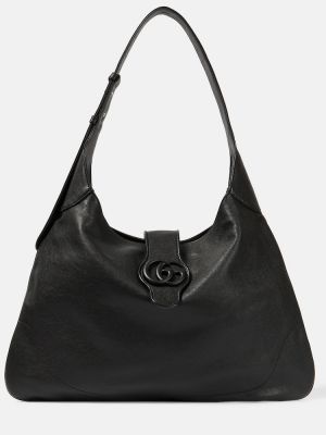 Δερμάτινη τσάντα ώμου Gucci μαύρο