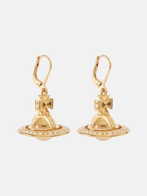Boucles d'oreilles à boucle en cristal Vivienne Westwood doré