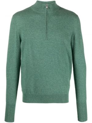 Kašmírový svetr na zip Ballantyne zelený