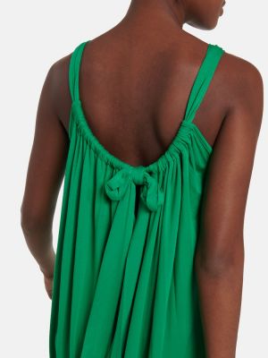 Džerzej zamatové dlouhé šaty Velvet zelená