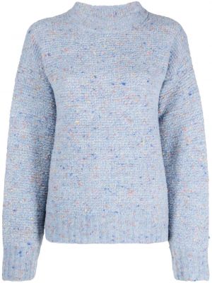 Пуловер с кръгло деколте Theory синьо
