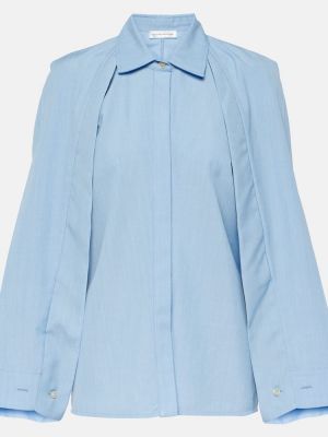 Вълнена блуза Victoria Beckham синьо