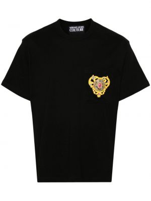 T-shirt de motif coeur Versace Jeans Couture noir