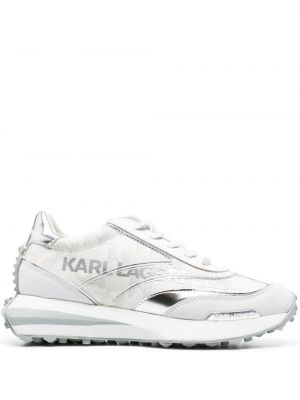 Кожени маратонки с принт Karl Lagerfeld