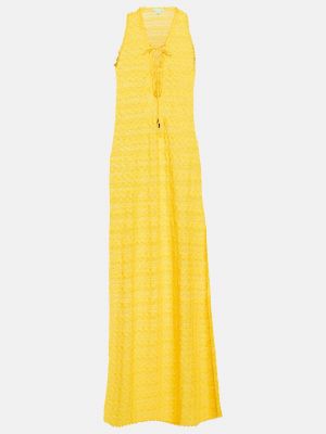 Длинное платье с v-образным вырезом Melissa Odabash желтое