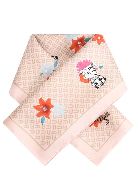 Бежевый шелковый платок с принтом Furla