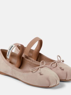 Szarvasbőr balerina cipők Miu Miu