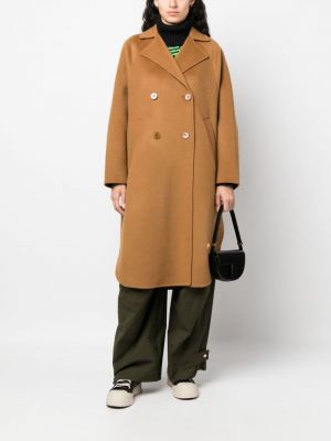 Vlněný kabát Essentiel Antwerp hnědý