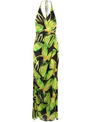 Virágos ruha nyomtatás Louisa Ballou zöld