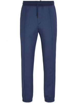 Vlnené teplákové nohavice Zegna modrá