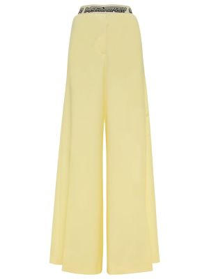 Pantaloni cu talie înaltă de lână Stella Mccartney galben