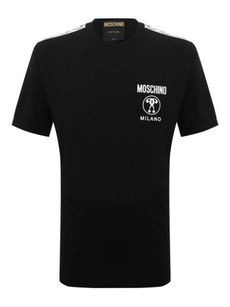 Хлопковая футболка Moschino хаки