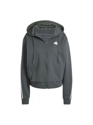 Gestreifter hoodie mit reißverschluss Adidas