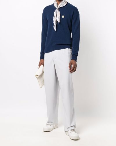 Jersey con escote v manga larga de tela jersey Jil Sander azul