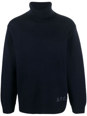 Пуловер с принт A.p.c. синьо