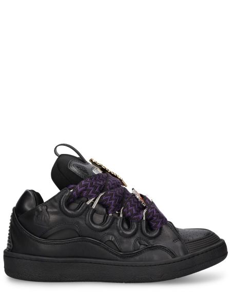 Skinn sneakers Lanvin svart