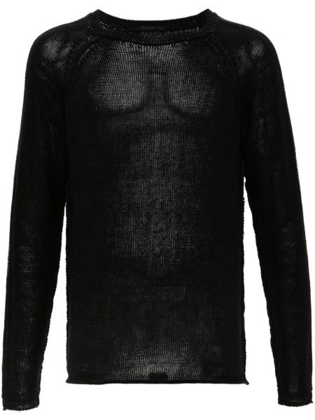 Dzianinowy lniany sweter Transit czarny