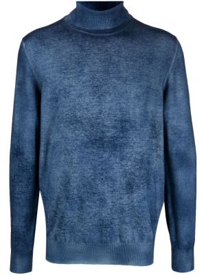 Pull en laine en laine mérinos drapé Roberto Collina bleu