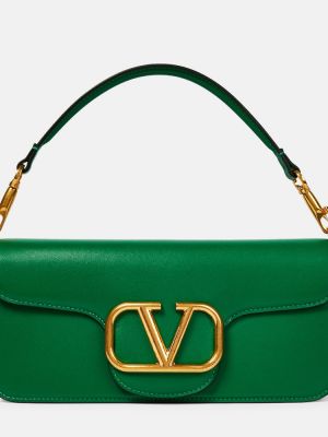 Кожени чанта за ръка Valentino Garavani зелено