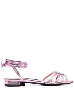 Herzmuster sandale mit kristallen Les Petits Joueurs pink