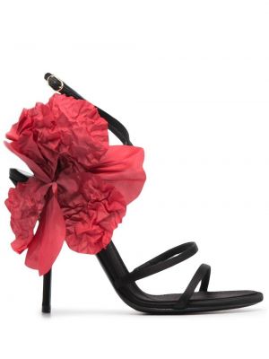 Sandalias de flores con apliques Dolce & Gabbana negro