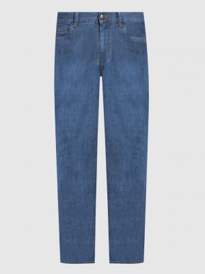 Прямые джинсы с вышивкой Canali синие