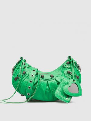 Кожаная сумка через плечо Balenciaga зеленая