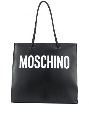 Shopperka z nadrukiem Moschino czarna