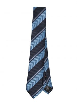 Cravate en soie à rayures Zegna bleu