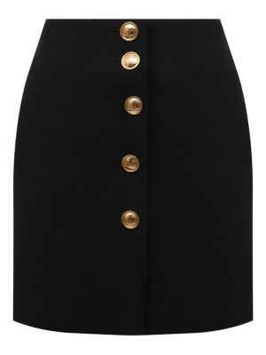 Шелковая шерстяная юбка Valentino черная
