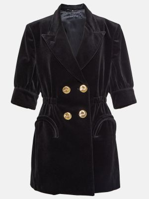 Βαμβακερή βελούδινη φόρεμα Blazã© Milano μαύρο