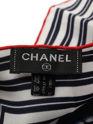 Echarpe en soie Chanel Pre-owned bleu