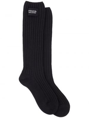 Чорапи с принт Prada черно