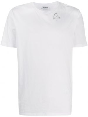 Raštuotas marškinėliai Saint Laurent balta