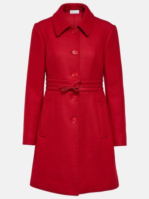 Krótki płaszcz wełniany Redvalentino czerwony