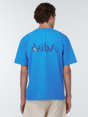 Βαμβακερή μπλούζα με σχέδιο από ζέρσεϋ Adish μπλε