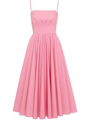 Plisované bavlněné šaty na zip Alexander Mcqueen - růžová