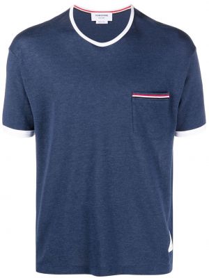 Pruhované tričko s vreckami Thom Browne modrá