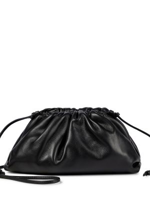Δερμάτινη δερμάτινη τσάντα ώμου Bottega Veneta μαύρο