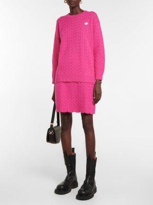 Minigonna di lana Patou rosa