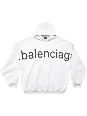 Raštuotas medvilninis džemperis su gobtuvu Balenciaga