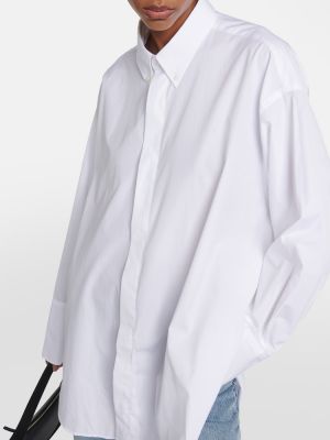 Koszula bawełniana oversize Ami Paris biała