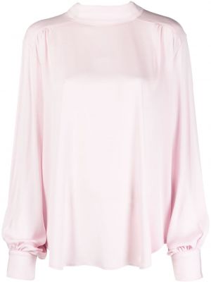 Jedwabna bluzka z kokardką Société Anonyme różowa