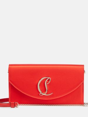 Сатенени сатенени чанта тип „портмоне“ от креп Christian Louboutin червено
